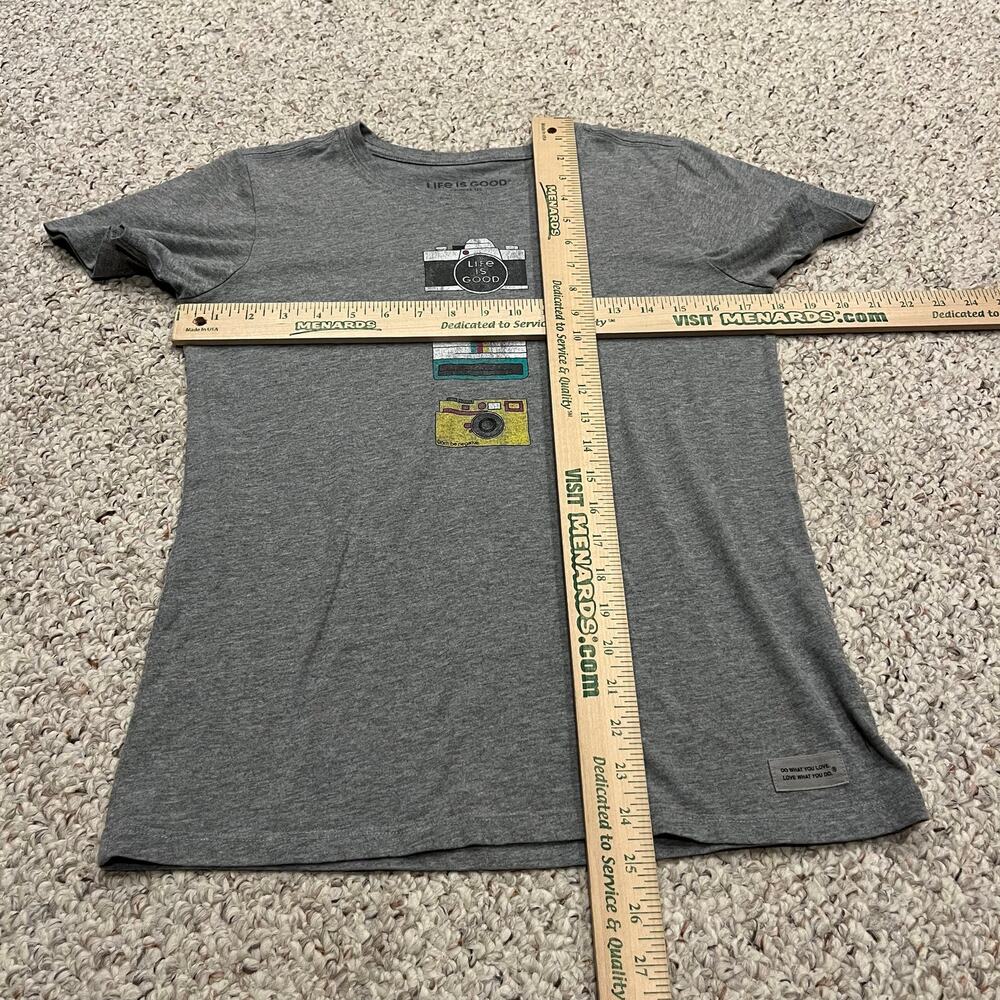 Life is Good Short Sleeve Crewneck Tee S Camera Don't Be Negative Casual - Picture 3 of 6